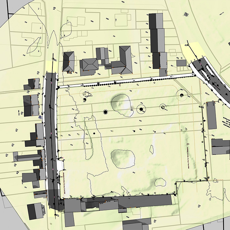 BIM, Lageplan: Darstellung eines BIM-Lageplans